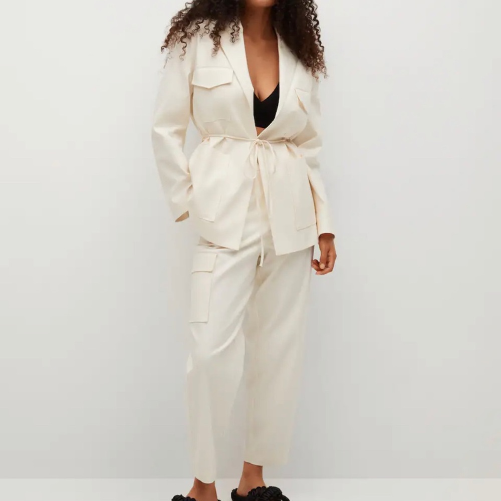 Mango Linen Suit Blanca NEW